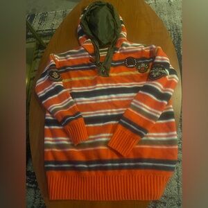 Striped Orange and Gray Men's Sweater